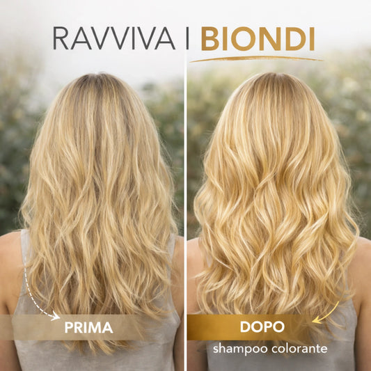 Shampoo colorante che riduce i capelli bianchi in modo graduale e naturale